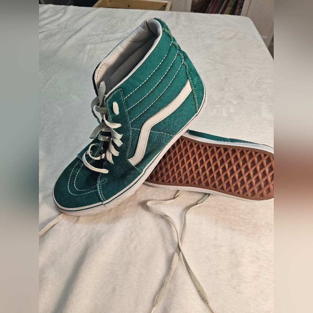 VANS skater shoes teal green Mens 9.5 US - Picture 2 of 9